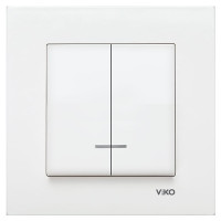 Выключатель двухклавишный с подсветкой белый VIKO KARRE  90960050
